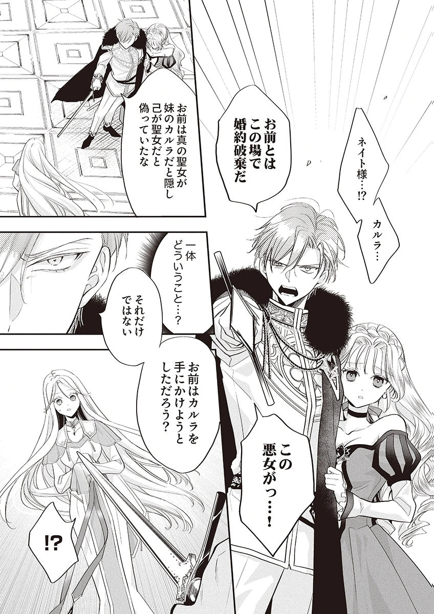 Nisemono da to Tekikoku ni Tsuihousaremashita ga, Douyara Honmono Seijo wa Watashi no You Desu Chapter 1 5ページ