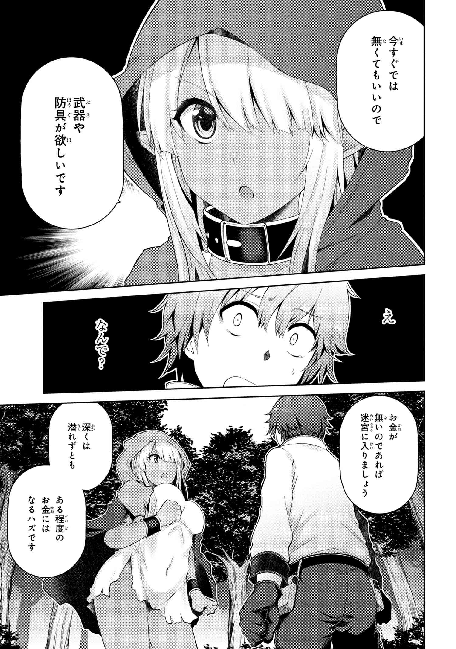 Ie ga Moete Jinsei dou demo Yoku Natta kara, Nokotta Nakenashi no Kane de Dark Elf no Dorei o Katta Chapter 2.1 7ページ