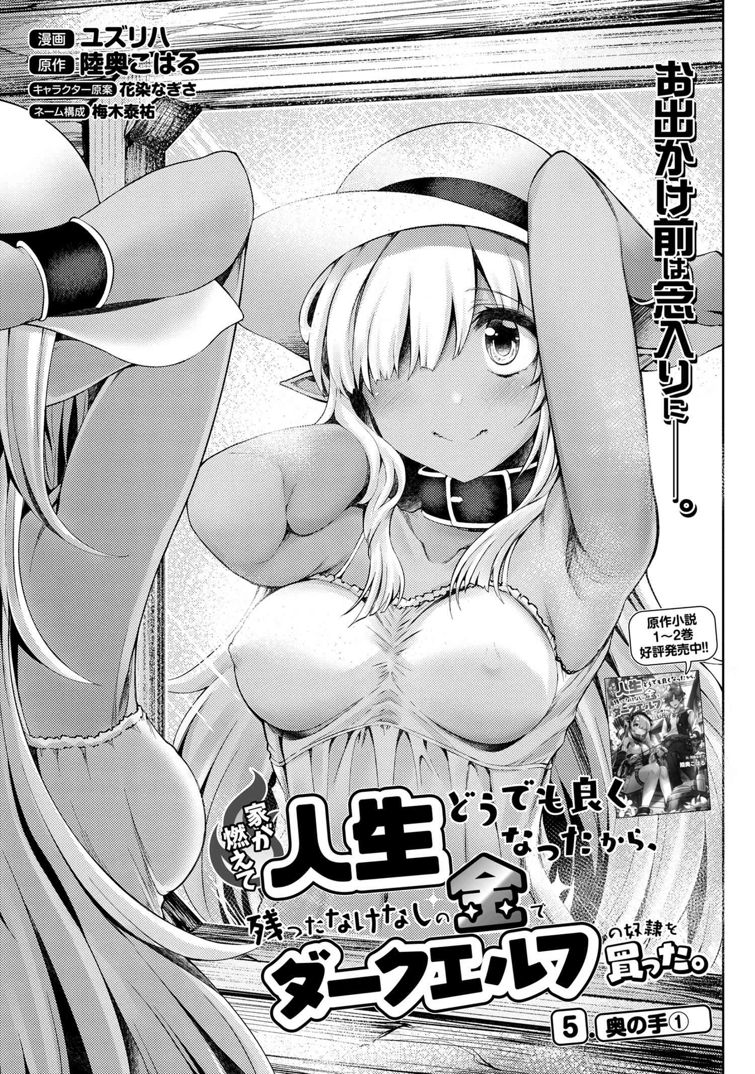 Ie ga Moete Jinsei dou demo Yoku Natta kara, Nokotta Nakenashi no Kane de Dark Elf no Dorei o Katta Chapter 5.1 1ページ