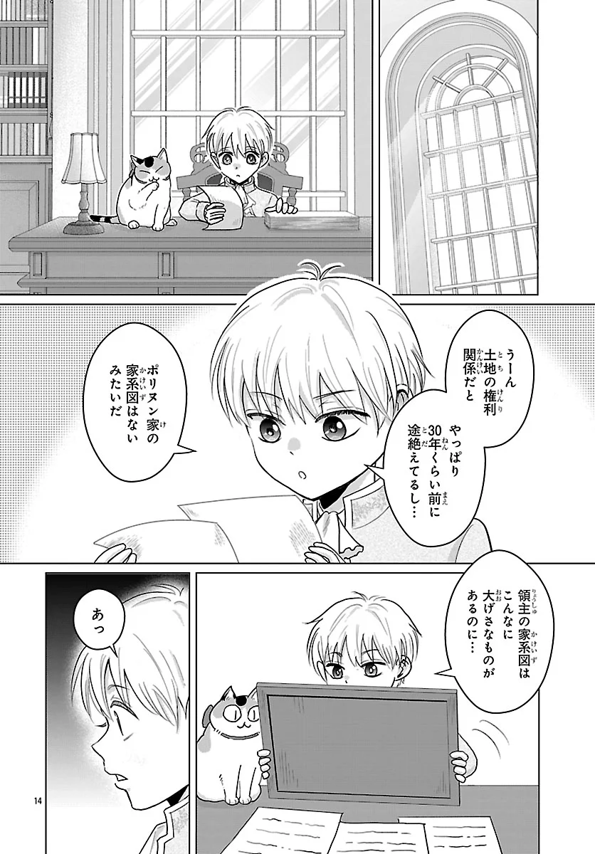 Tensei Shita Mikeneko wa Ouji to Gyokuza no Yume o Miru Chapter 9.1 14ページ