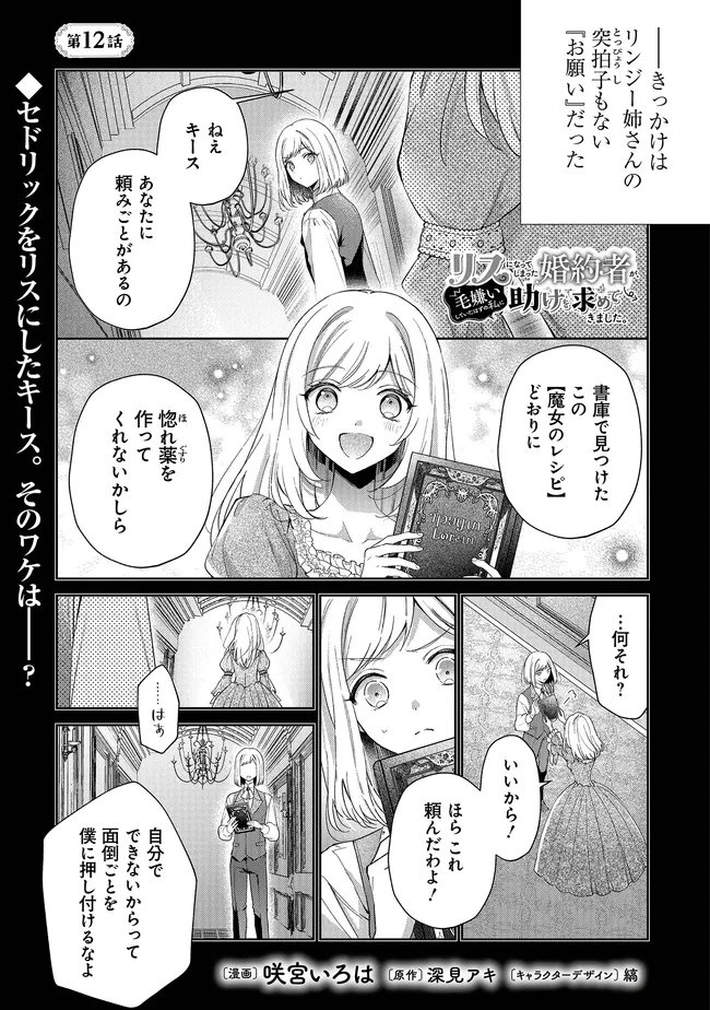 Risu ni Natte Shimatta Kon'yakusha ga, Kegirai Shiteita Hazu no Watashi ni Tasuke o Motomete Kimashita. Chapter 12.1 1ページ