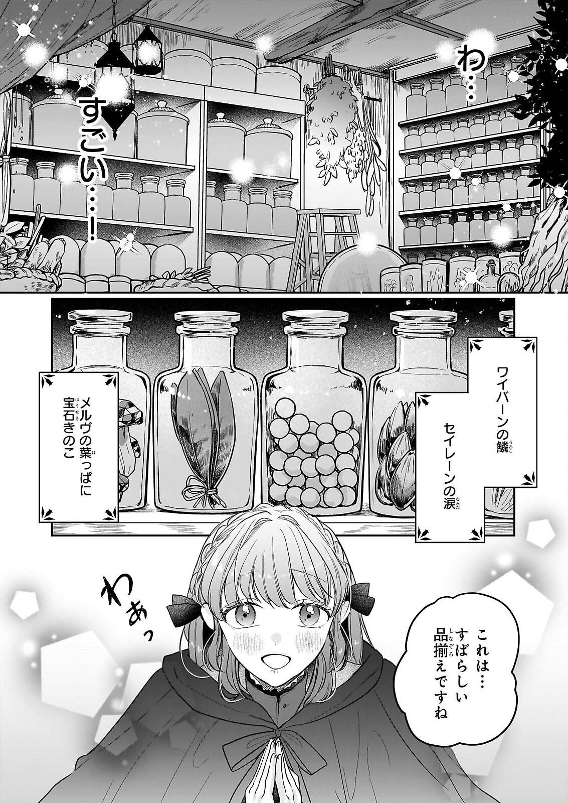 Ie wo Tsuiho Sareta Maho Kusushi wa, Yakujuya Yosei ni Kakomarete Himitsu no Yakusoen de Daini no Jinsei wo Oka Suru Chapter 9 6ページ