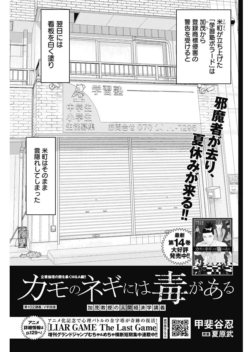 Kamo no Negi ni wa Doku ga Aru - Kamo Kyouju no "Ningen" Keizagaku Kougi Chapter 102 1ページ