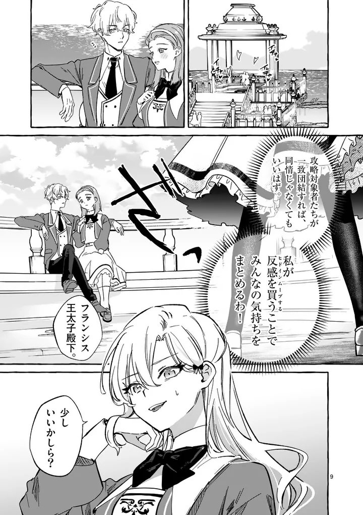 Hametsu wo Hikaeta Akuyaku Reijou ga Muri Shite Heroine wo Enjita Kekka Chapter 10.1 9ページ