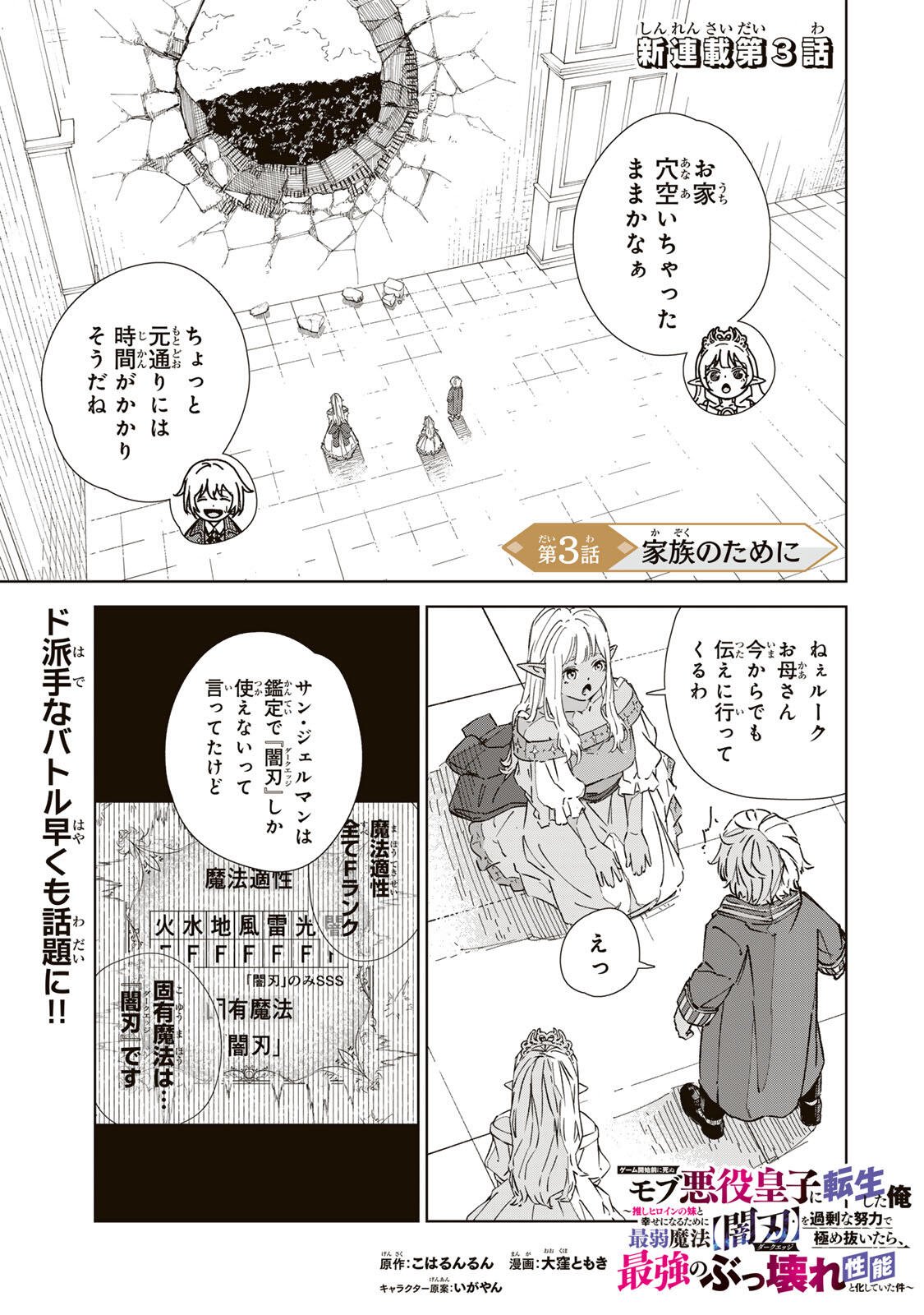 Game Kaishi Mae ni Shini Mob Akuyaku Ouji ni Tensei shita Ore Chapter 3 1ページ