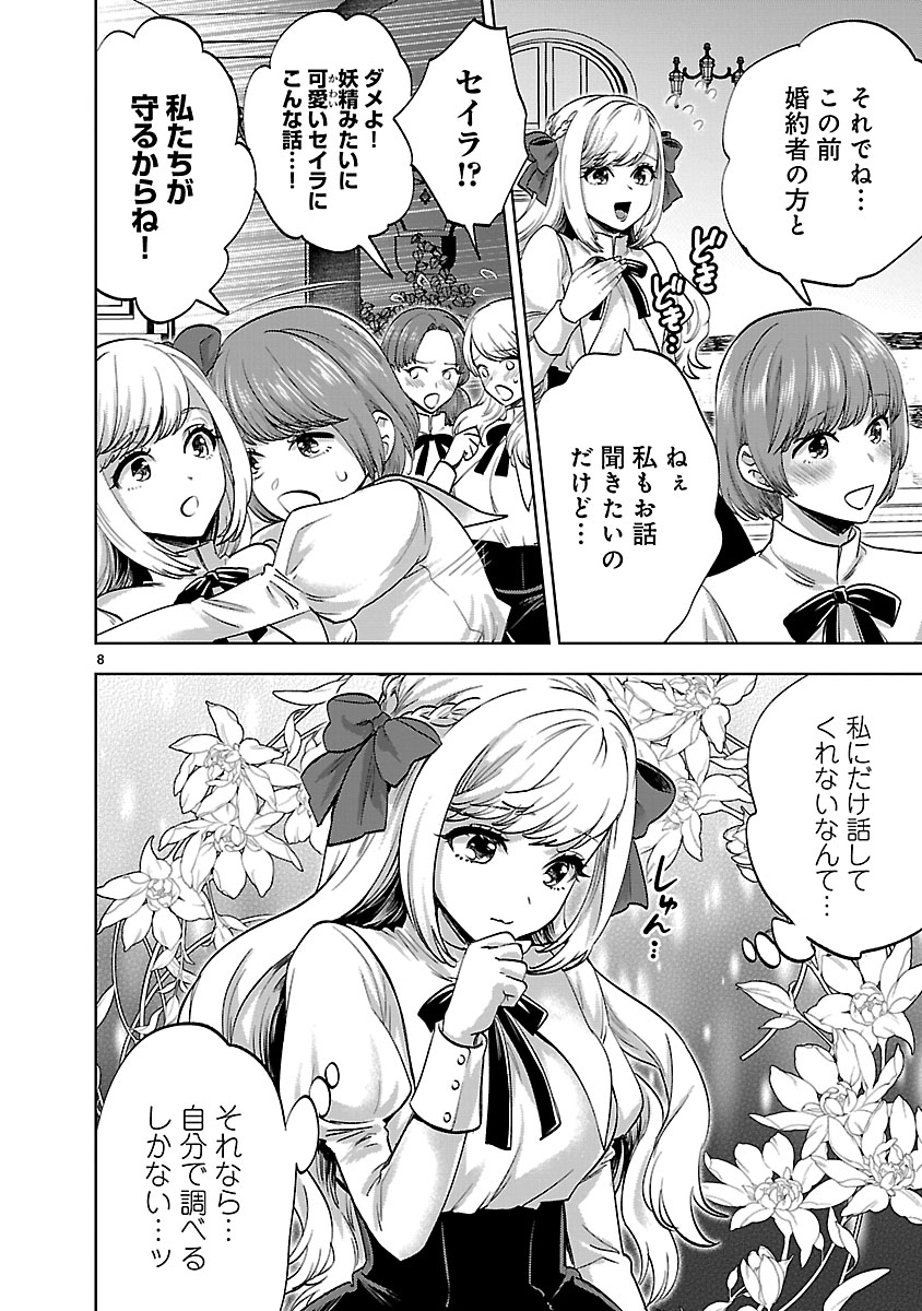 Hakushaku Reijou no Karei naru Mousou to Koi Furachibon wo Aisuru Watashi no Konyaku Jijou Chapter 1 8ページ