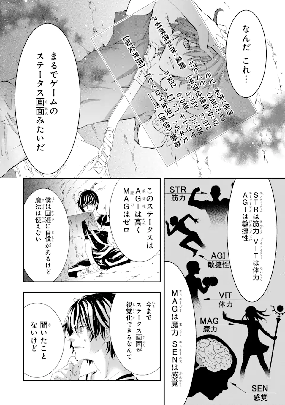 Saijaku Boukensha ga ~kanzen drop~ de Gendai Saikyou Jibun Dake no Rare Skill to Custom Ability wo Kushi Shite Hoka no Dare Yori Tsuyoku Naru! Chapter 2 2ページ