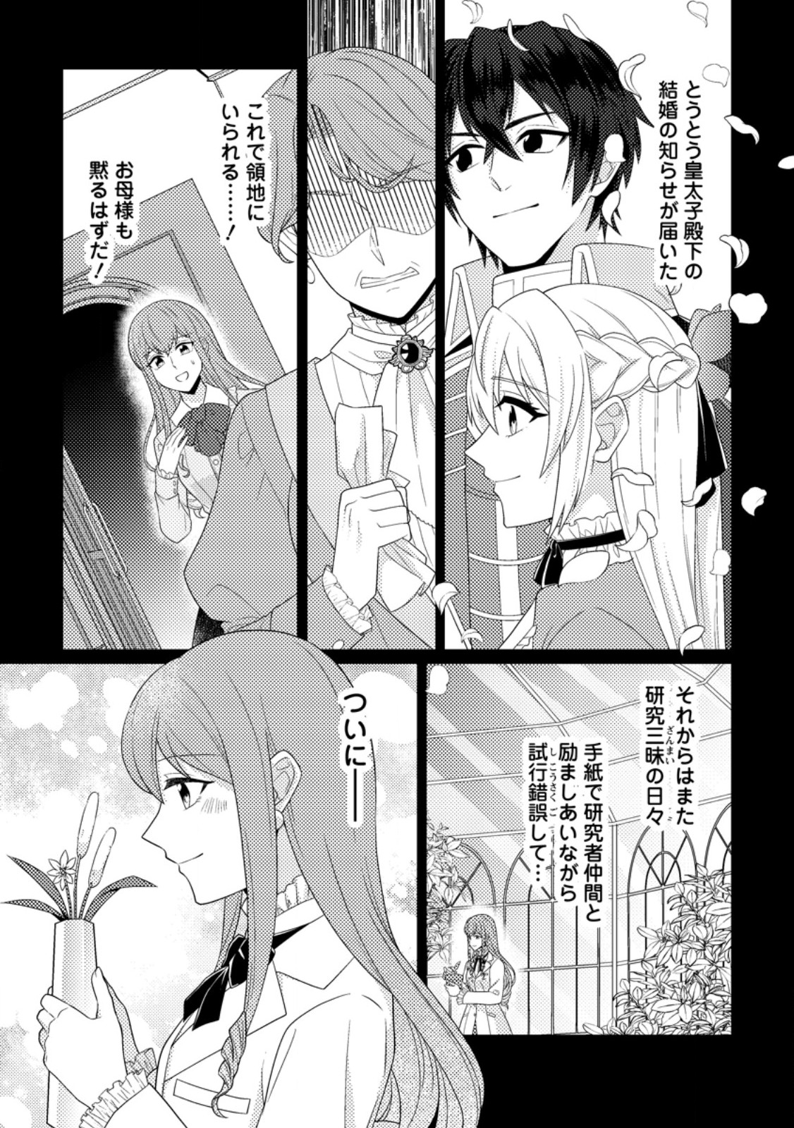 Ouhi ni Naru Yotei Deshita ga, Nise Seijo no Omei o Kiserareta no de Toubou Shitara, Koutaishi ni Dekiai Saremashita. Sochira mo Douzo Oshiawase ni. Chapter 33.1 7ページ
