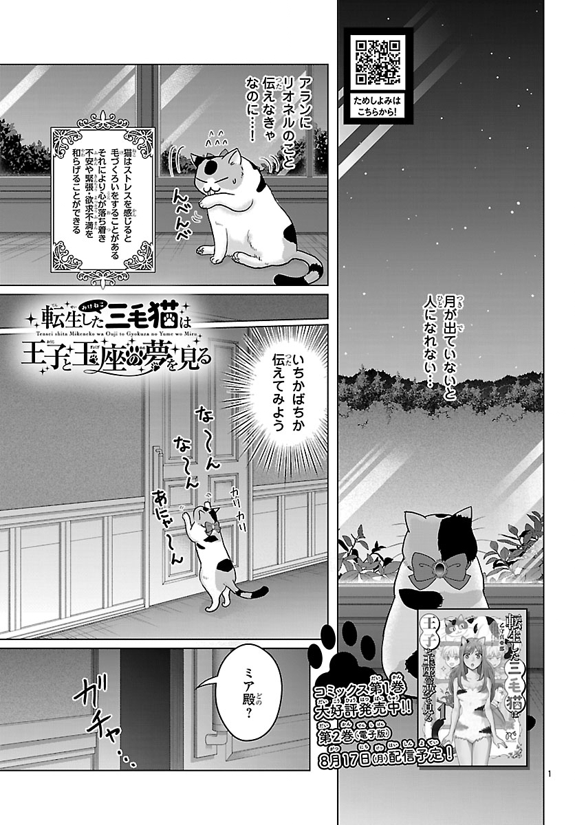 Tensei Shita Mikeneko wa Ouji to Gyokuza no Yume o Miru Chapter 10.1 1ページ