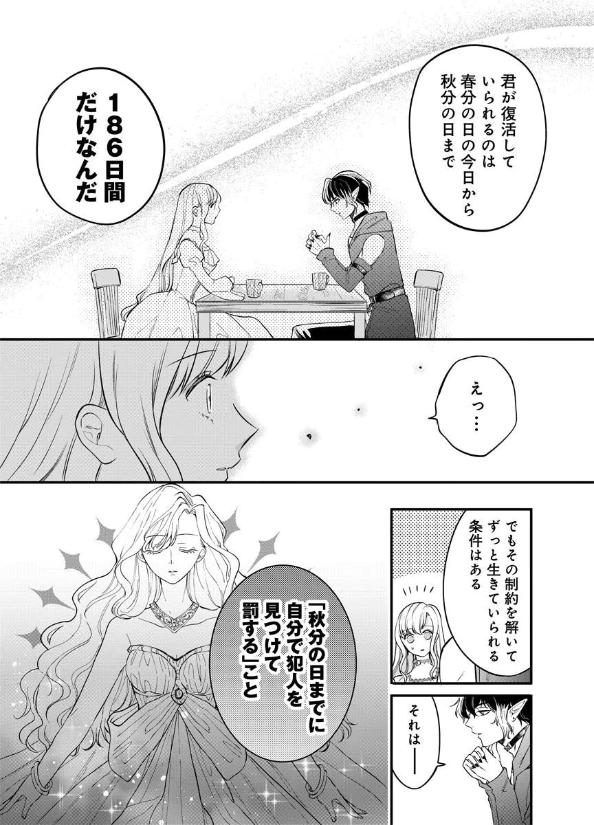 Yomigaeri Reijou ~Watashi ga Futatabi Shinu Made Hyaku Hachijuu Roku-nichi, Fukushuu no Chikai wa Hakaba kara~ Chapter 1 39ページ