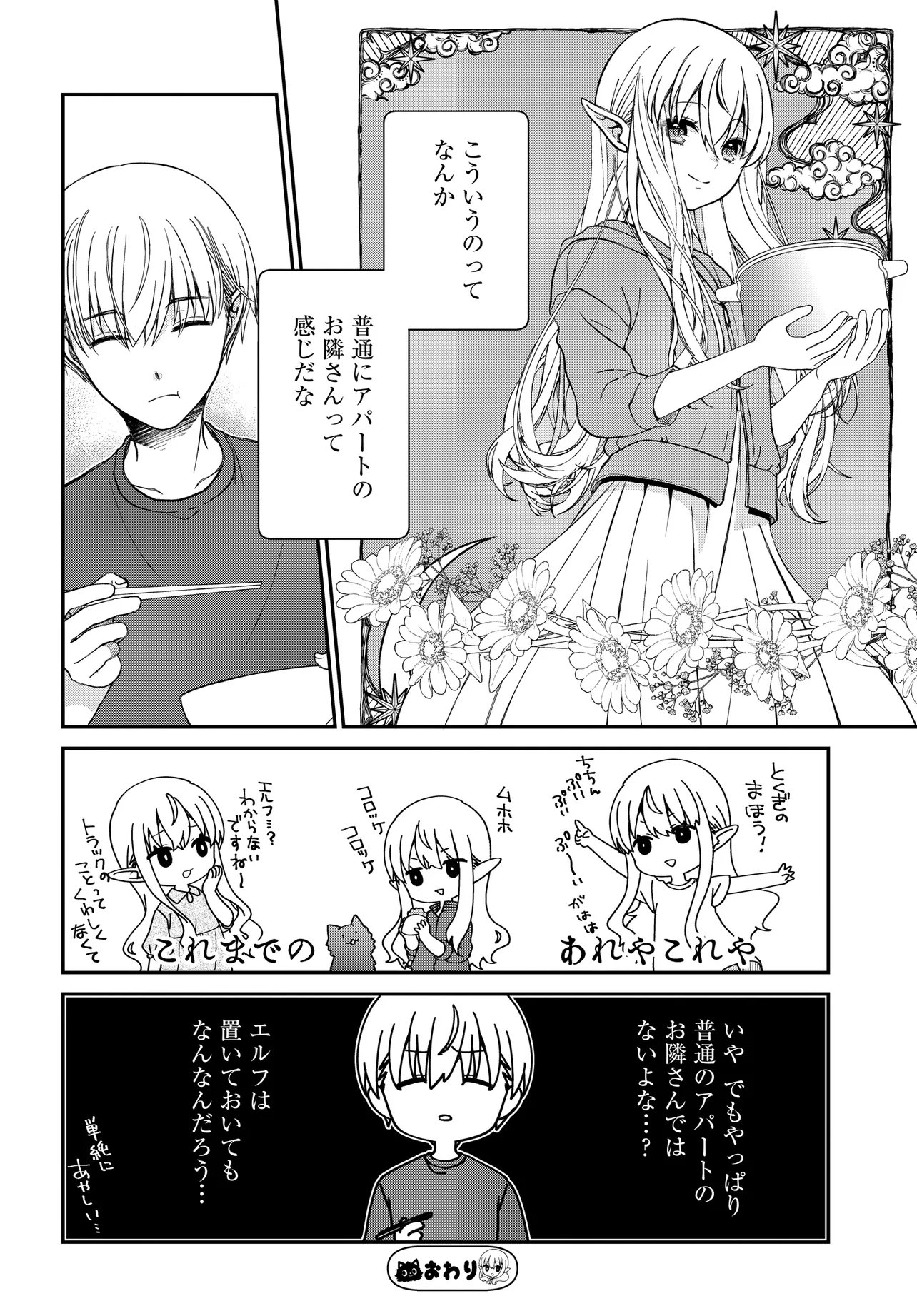 Elf ppoi Hana-san no Tekitou na Apartment Gurashi Chapter 8.1 8ページ